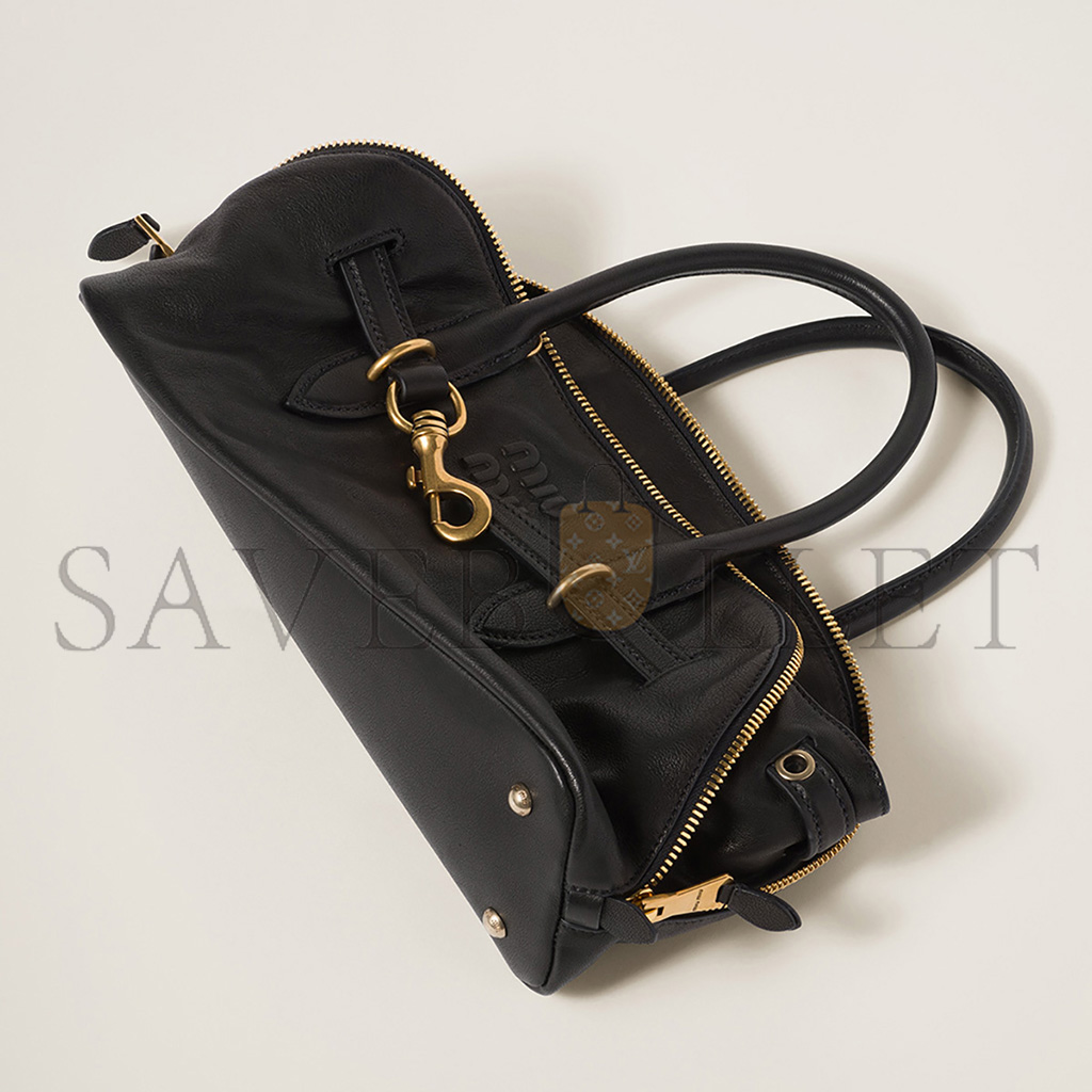 MIU MIU AVENTURE NAPPA LEATHER TOP-HANDLE BAG 5BB168 (33*17*11cm) MIU MIU AVENTURE NAPPA LEATHER TOP-HANDLE BAG 5BB168 (33*17*11cm)